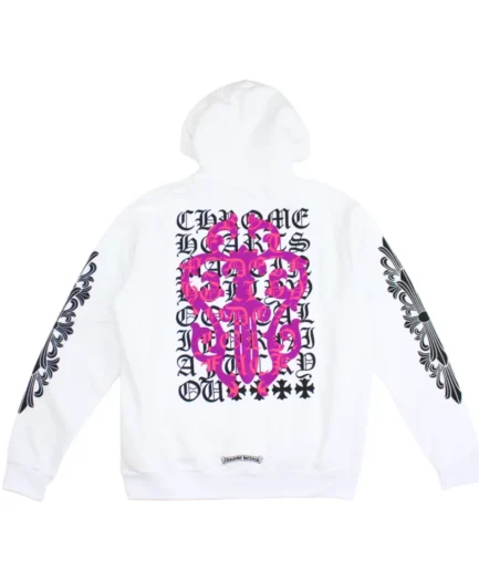 CH Eye Chart Pink Dagger Pullover Hoodie White