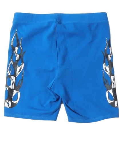 CHROME HEARTS MATTY BOY FLAME BLUE KNEE LENGTH SHORTS