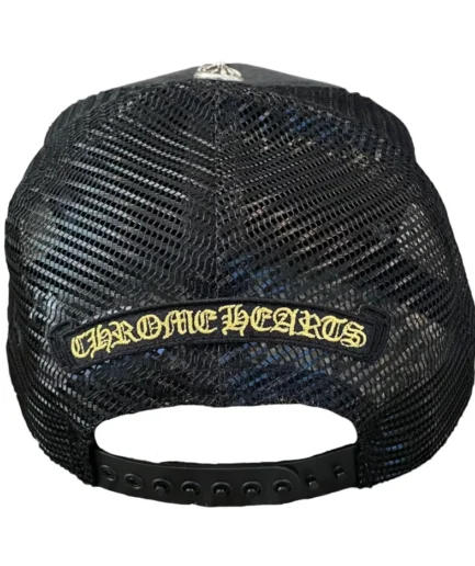 Chrome Hearts CH Hollywood Corduroy Trucker Hat – Black-Gold