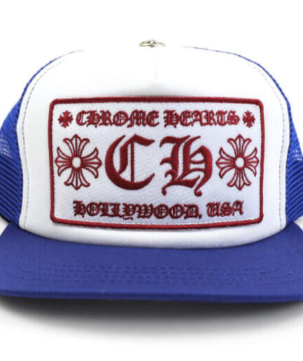 Chrome Hearts CH Hollywood Trucker Hat -Blue-White