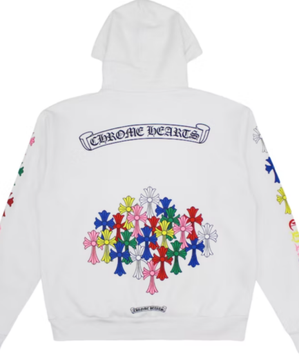 Chrome Hearts Multi Color Cross White Hoodie